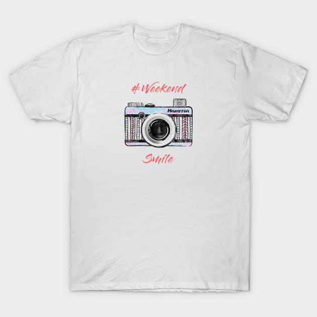 Camera Weekend Smile - Color Edition T-Shirt by mazarronsouvenirs